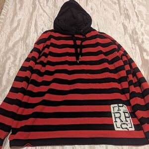 PRPS Striped Red and Black Hooded Men's Hoodie